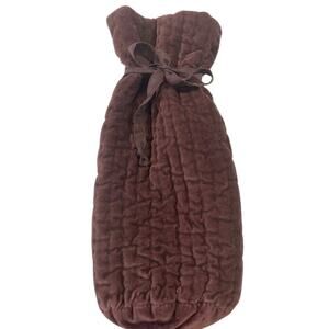 Pottery Barn purple quilted velvet wine bag.